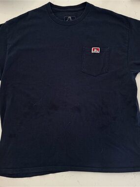Ben Davis Navy Short Sleeve Pocket Tee with Small Logo Patch